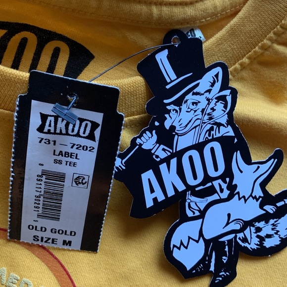 AKOO Graphic T-Shirt 1980 VSOP Short Sleeve Tee Old Gold Medium NWT - Picture 4 of 8